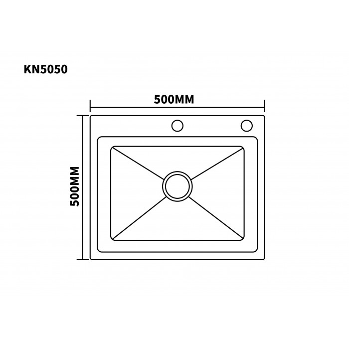 KN505012 Мойка SUS-304; Размер 500*500*220; Цвет - золотой