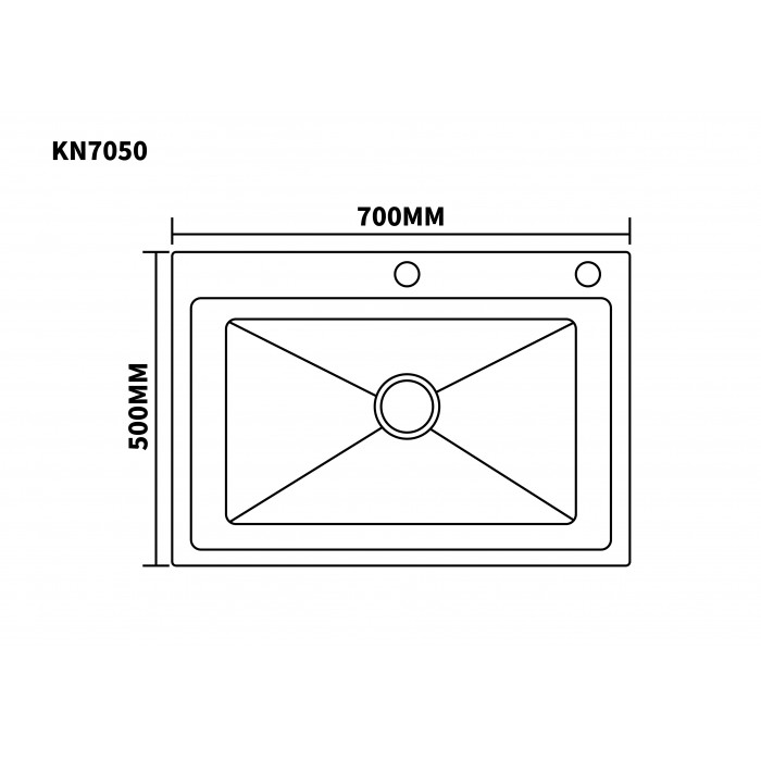 KN705008 Мойка SUS-304; Размер 700*500*220; Цвет - черный