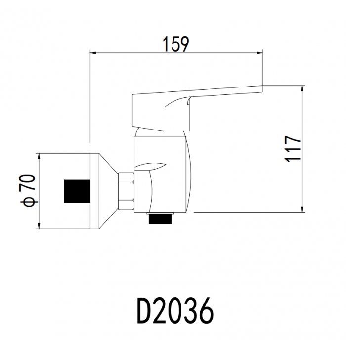 D2036(D1008-7) Смеситель для душа (40мм картридж)